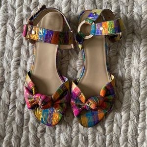 Stuart Weitzman Colorful Low Block Heel Sandals